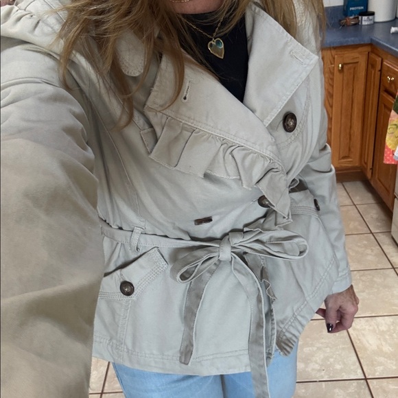 DKNY Belted Trench Peacoat Khaki Color Size M - Picture 11 of 11